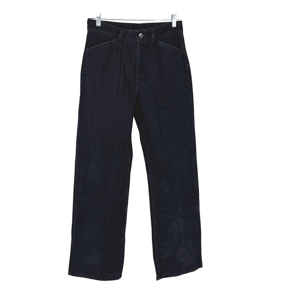 Zara‎ Brushed Dark Wash High Rise Wide Leg Denim Jeans Blue Size 29 Trousers